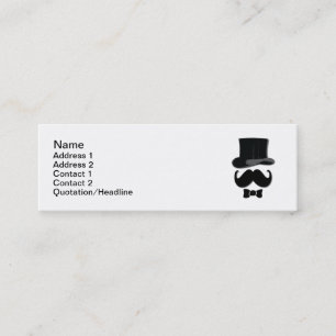 Top hat och mustasch mini visitkort