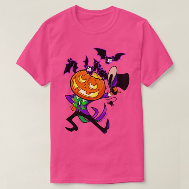 Top hat Pumpkin Dandy och Fladdermus T Shirt (Design framsida)