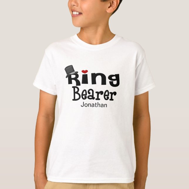 Top hat Ring Bearer Tee Shirt (Framsida)