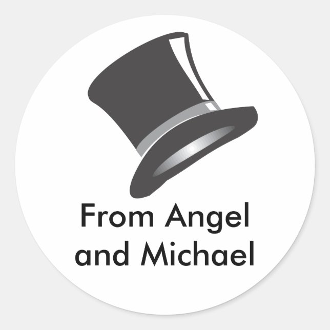 Top hat runt klistermärke (Framsida)