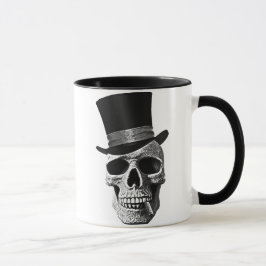 Top hat skull mugg