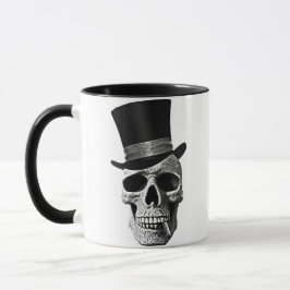 Top hat skull mugg