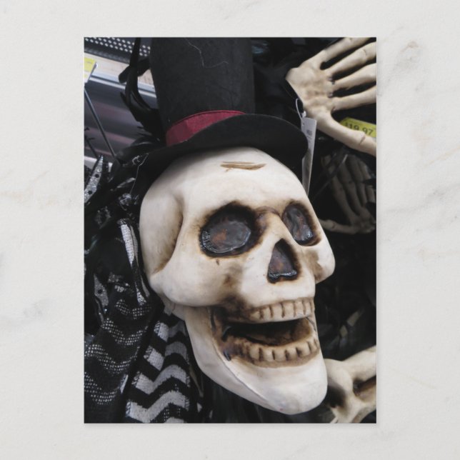 Top hat Skull Vykort (Framsida)