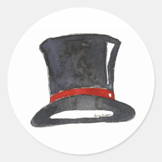 Top hat Sticker Runt Klistermärke