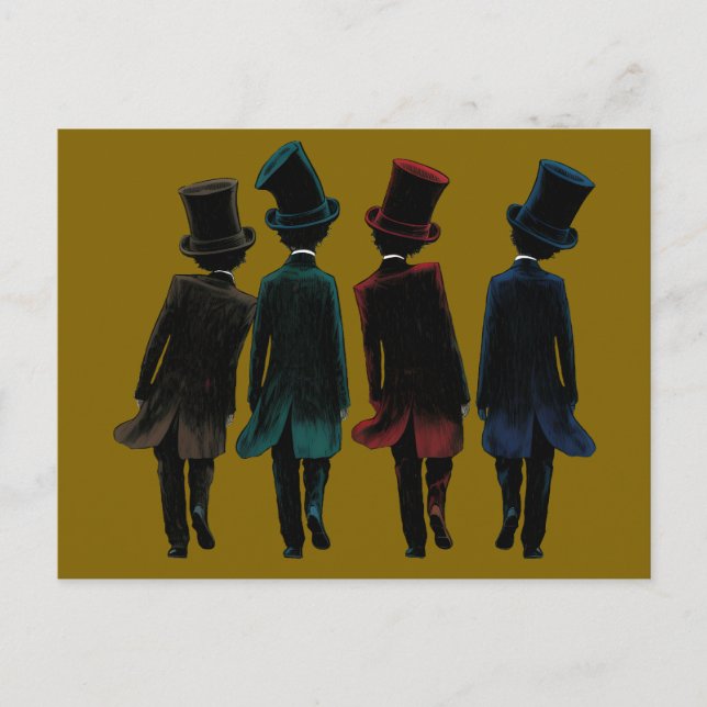 Top Hatters Meddelande Vykort (Framsida)