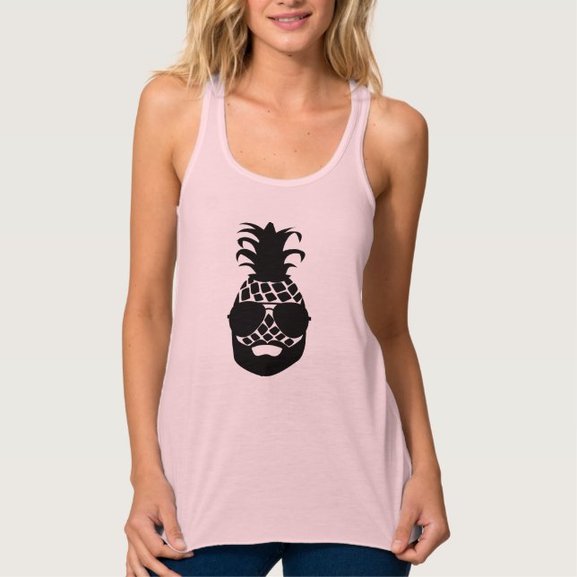 Top "HIPSTER ANANAS" Linne Med Racerback (Framsida)