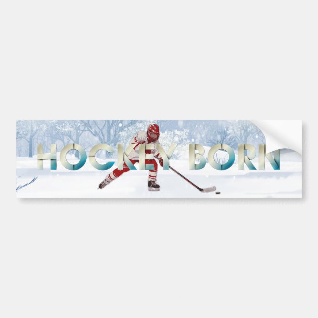 TOP Hockey Född Bildekal (Framsidan)