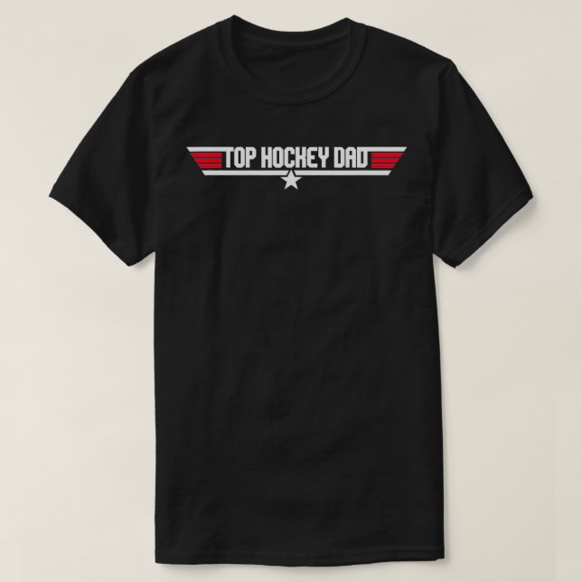 Top Hockey Pappa Funny Far 80-talets Fars dag-gåva T Shirt (Design framsida)
