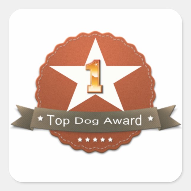 Top Hund Award Sticker Fyrkantigt Klistermärke (Framsida)