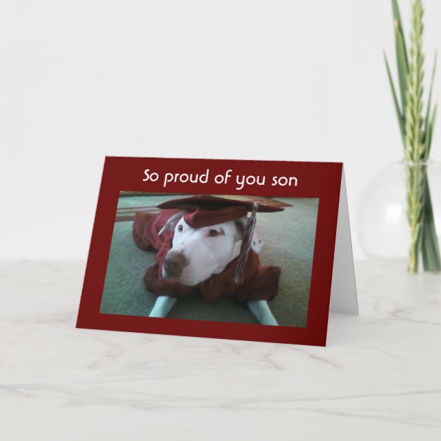 TOP HUND WISHING "DU" LYCKLIG STUDENTEN SON KORT (Framsida)