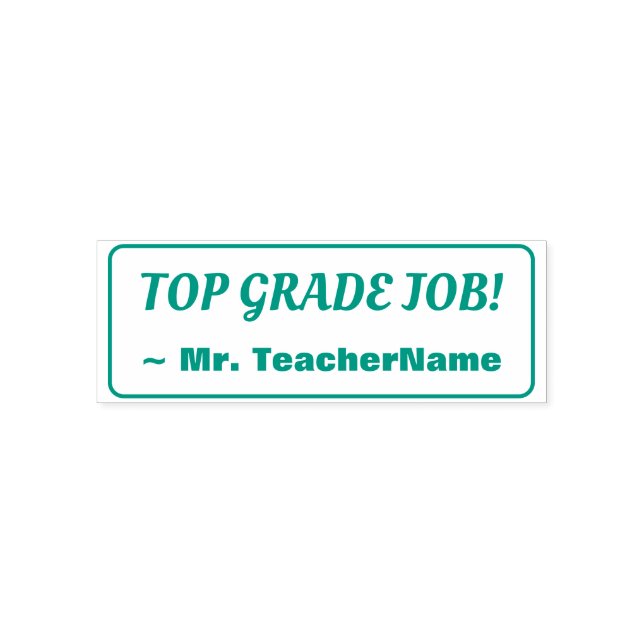 "TOP KLASS JOB!" + Anpassningsbar Educator Namn! Självfärgande Stämpel (Design)