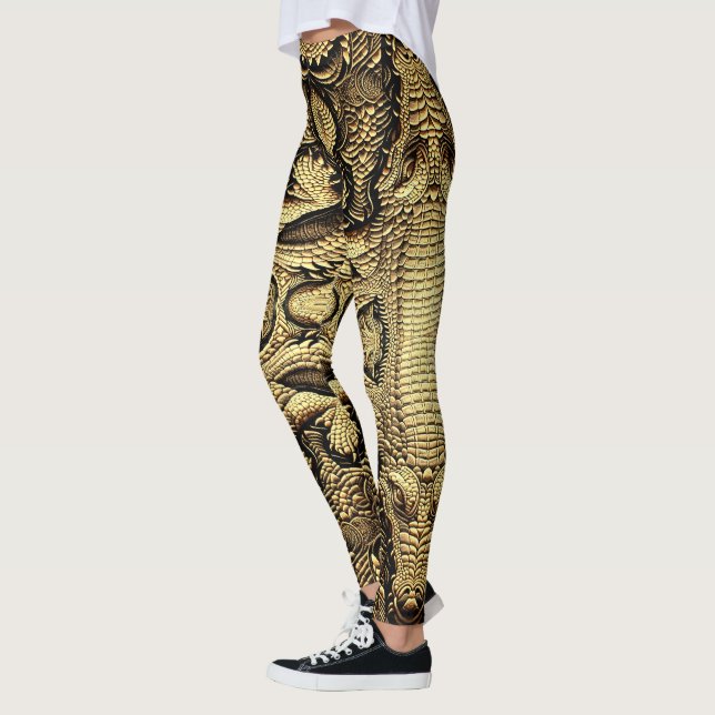 Top Krokodil Lederoptik  Leggings (Vänster)