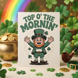 Top O The Mornin Lucky Irish Party Art Julkort