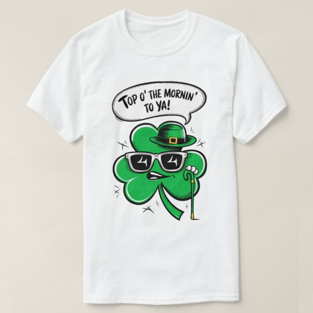 Top O's Mornin's Shamrock T Shirt (Design framsida)