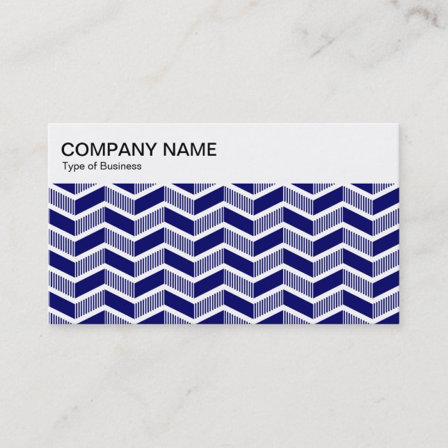 Top Panel - Chevron Mönster - Deep Navy Business C Visitkort (Framsida)