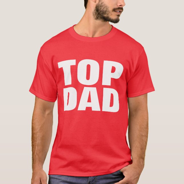 Top Pappa Fars dag T-Shirt - Red Färg Tees (Framsida)