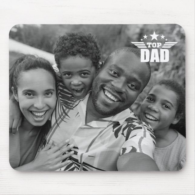 Top Pappa Photo Mousepad |Pappa Anpassningsbar Pho Musmatta (Framsidan)