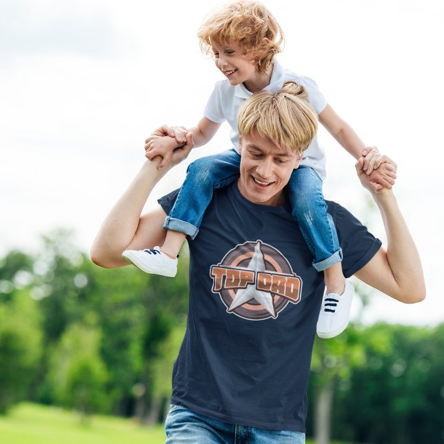 Top pappa star och skölj Far's Day T Shirt (Top dad super cool fathers day gift.)