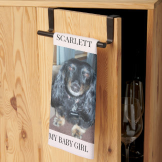 Top Paw Prints with Pet Photo & Names Layout Kökshandduk