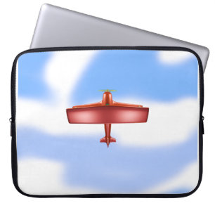 Top Red Bi-Flygplan Electronics Bag Laptop Fodral