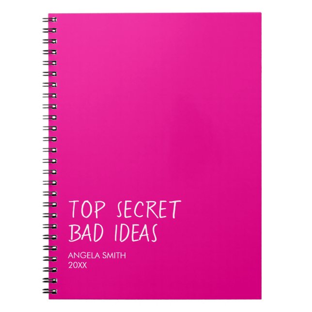 Top Secret Bad Ideas Notebook – Funny Dark Humor  Anteckningsbok (Framsidan)