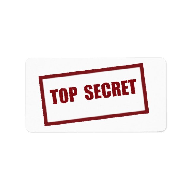 TOP SECRET-etikett Adressetikett (Framsidan)