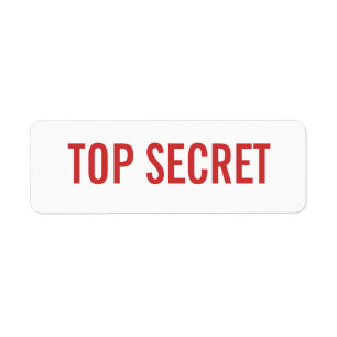 TOP SECRET-etikett Returadress Etikett