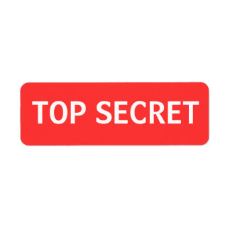 TOP SECRET RETURADRESS ETIKETT