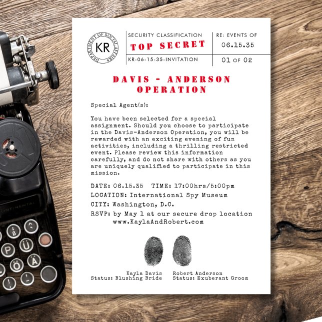 Top Secret Spy-inbjudan Inbjudningar (Skapare uppladdad)