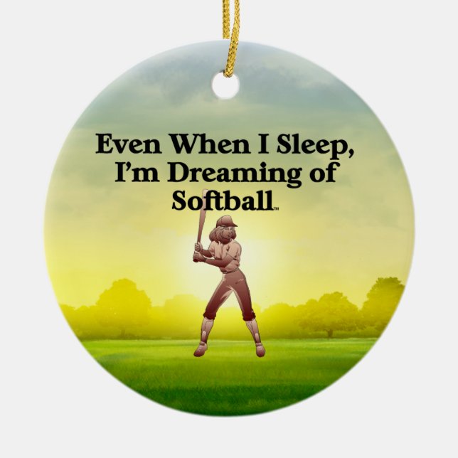 TOP Softball Dreams Julgransprydnad Keramik (Framsidan)
