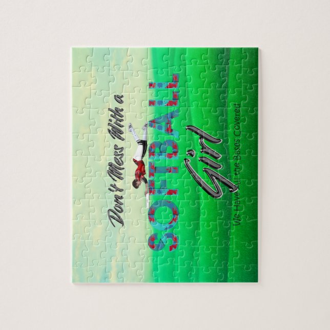 TOP Softball Girl Jigszle Puzzle Pussel (Vertikal)