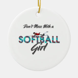TOP Softball Girl Julgransprydnad Keramik