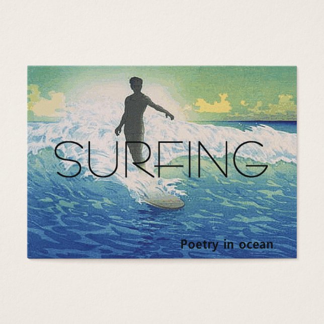 TOP Surfing Poetry in Ocean Visitkort (Framsidan)