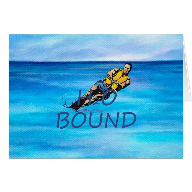 TOP Vatten Skiing Hälsningskort (Framsidan Horizontal)