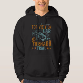 Top View Of Car In Tornado Trail Formula Hoodie