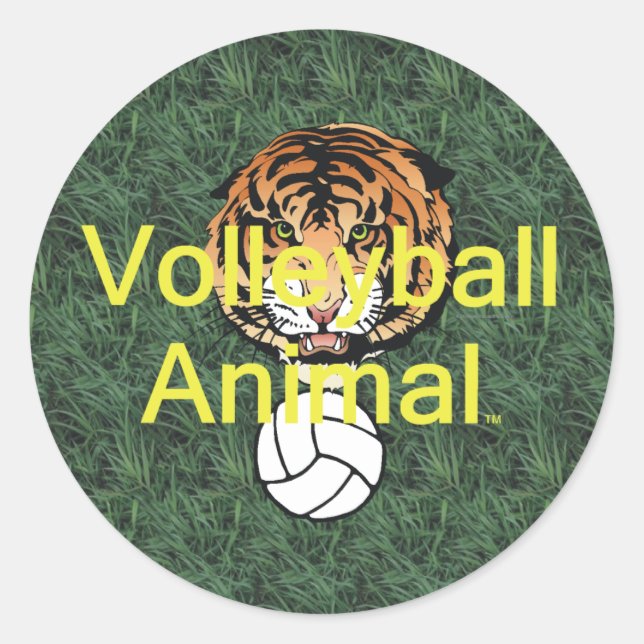 TOP Volleyball Animal Runt Klistermärke (Framsida)