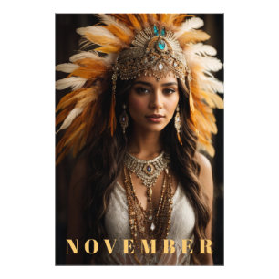 *~* Topaz AP53 NOVEMBER Headdress Birthstone Fototryck