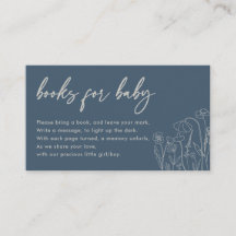 Topaz Blue Wildblomline Line Art Bokar för Baby