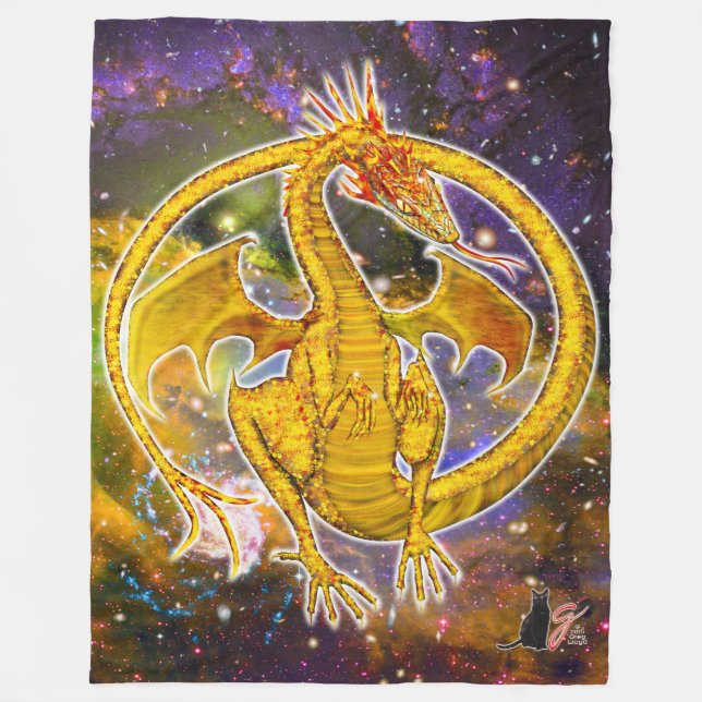 Topaz Cosmic Dragon Fleece Blanket (Framsidan)