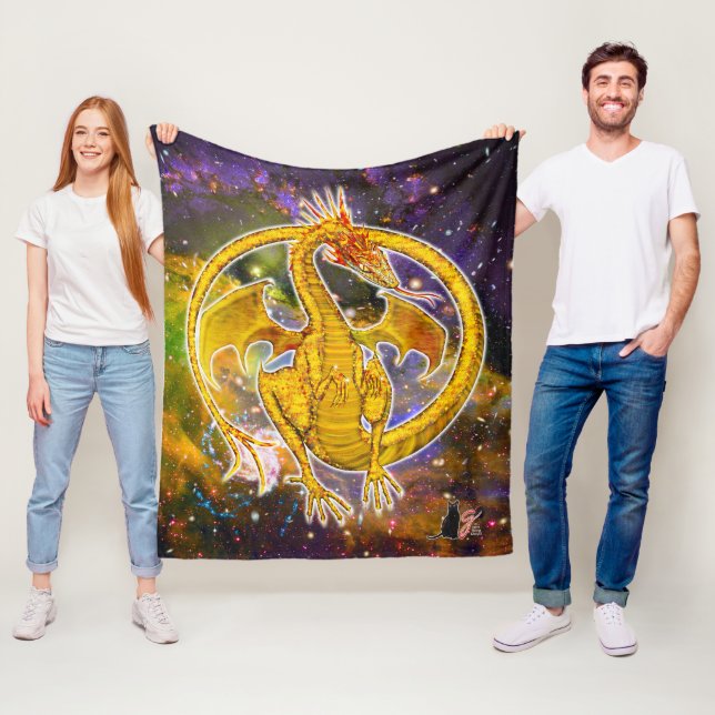 Topaz Cosmic Dragon Fleece Blanket (På plats)