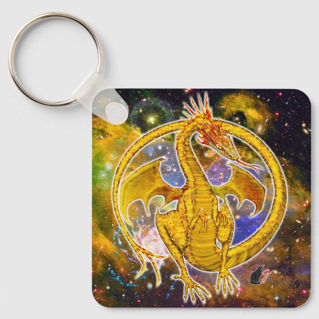 Topaz Cosmic Dragon Nyckelring (Framsida)