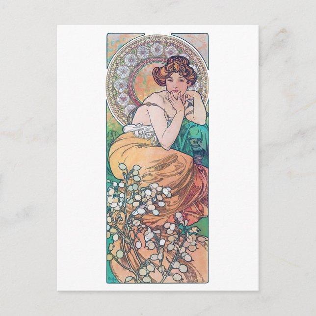Topaz (fyra judier), Alphonse Mucha Vykort (Framsida)