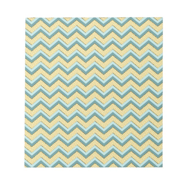 Topaz Glitter Chevron Mönster Anteckningsblock (Framsida)