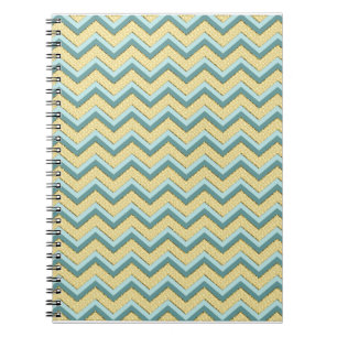 Topaz Glitter Chevron Mönster Anteckningsbok