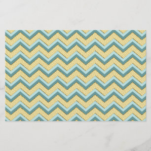 Topaz Glitter Chevron Mönster Brevpapper