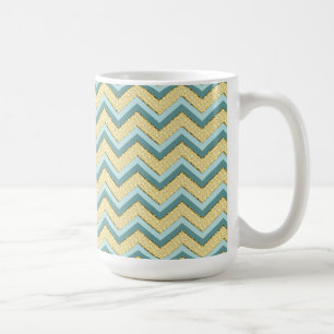 Topaz Glitter Chevron Mönster Kaffemugg