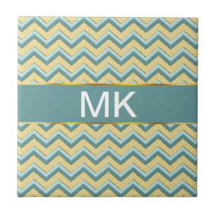 Topaz Glitter Chevron Mönster Kakelplatta