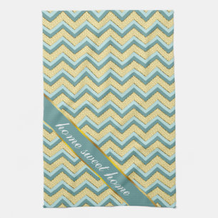 Topaz Glitter Chevron Mönster Kökshandduk