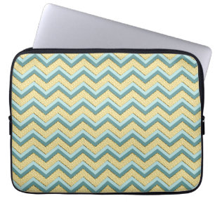 Topaz Glitter Chevron Mönster Laptop Sleeve