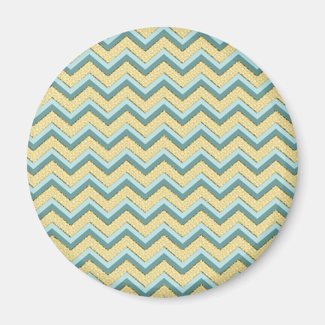Topaz Glitter Chevron Mönster Magnet (Framsidan)